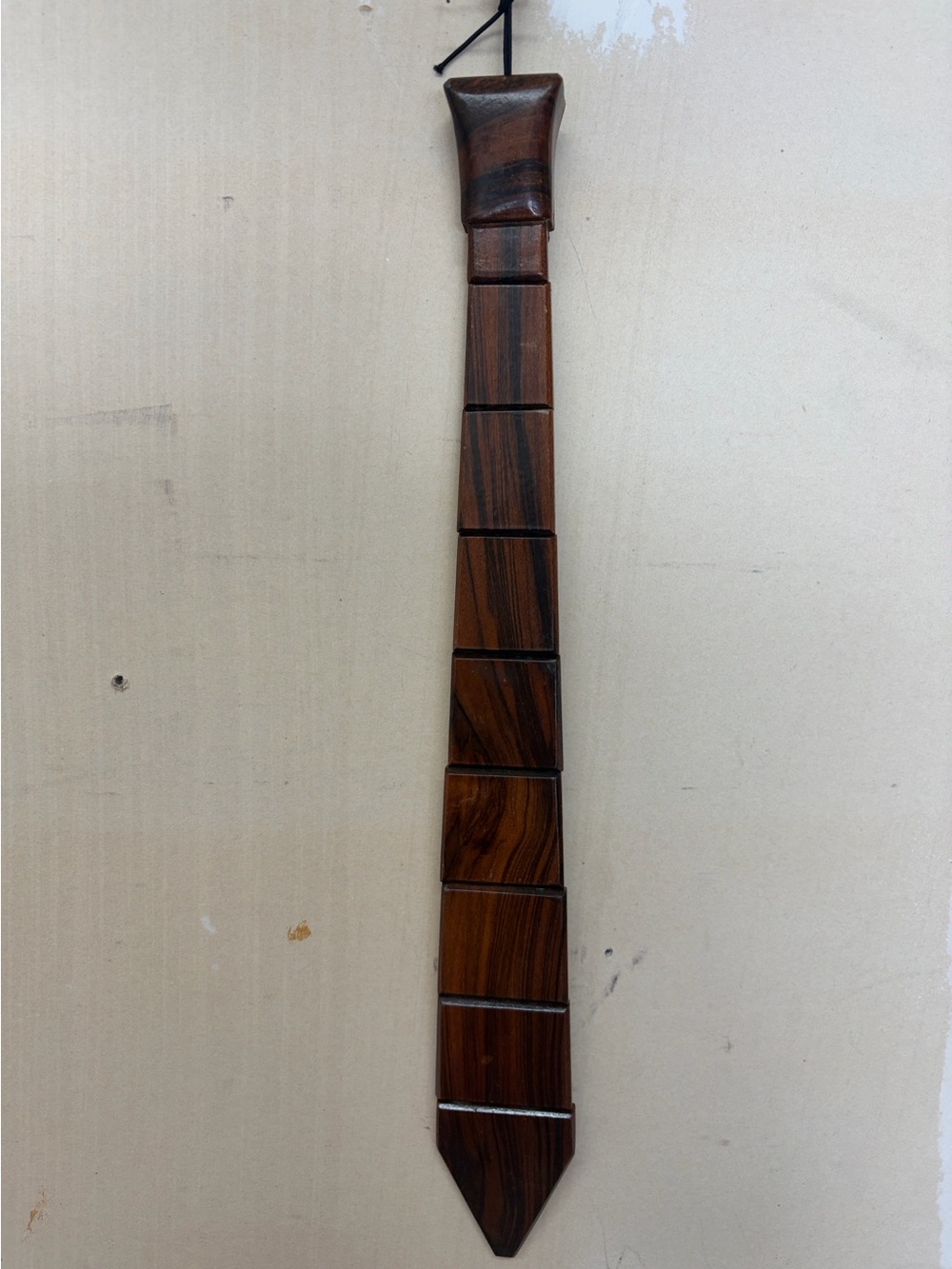 Handmade Men's Brown Wooden Panel Tie